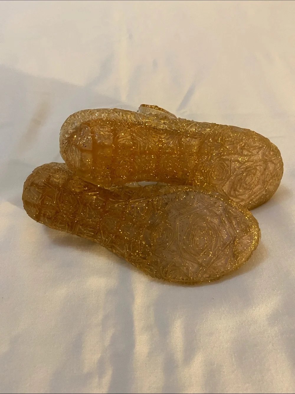 Girls' Sparkle Jelly Mary Jane Shoes - Gold